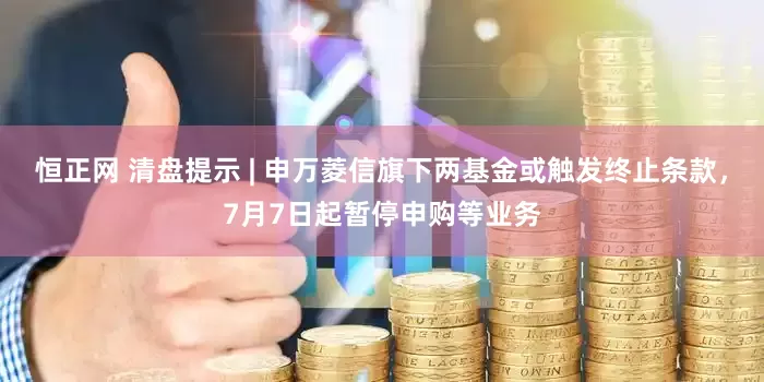 恒正网 清盘提示 | 申万菱信旗下两基金或触发终止条款，7月7日起暂停申购等业务